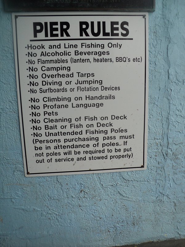 Pier rules