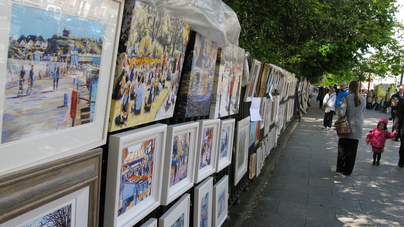paintings at wall St Stephens Green