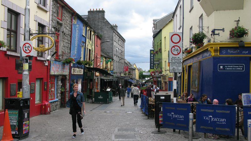 the pedestrianized street at Galway