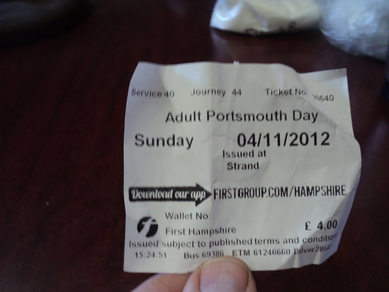 Day pass bus ticket