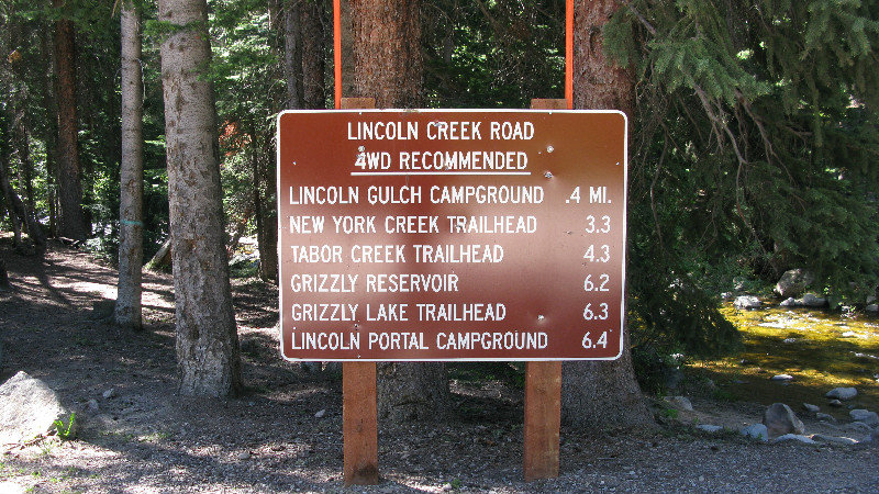 The sign for Lincoln Gulch Campground