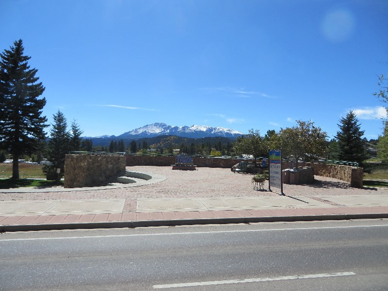 Woodland Park rest area and Pikes Peak