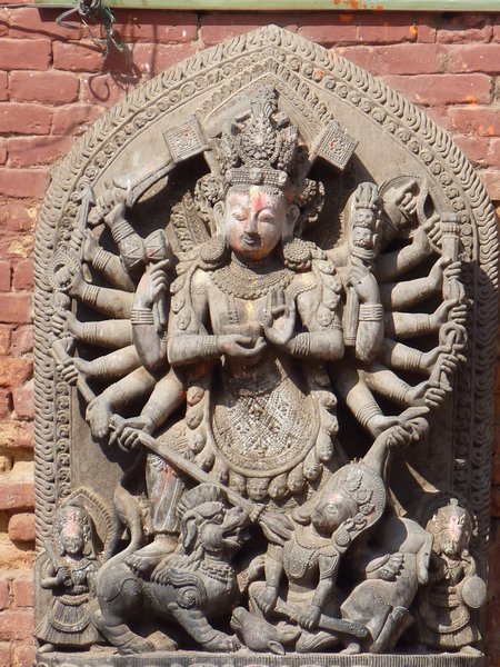 Bhaktapur 17th Century Carving of Ugrachandi