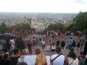 Tourists Looking at Paris from Sacre Coeur