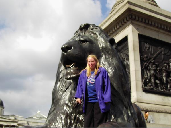 Me in front of Trafalgar Lion