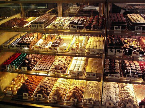 One of Harrod's many chocolate counters