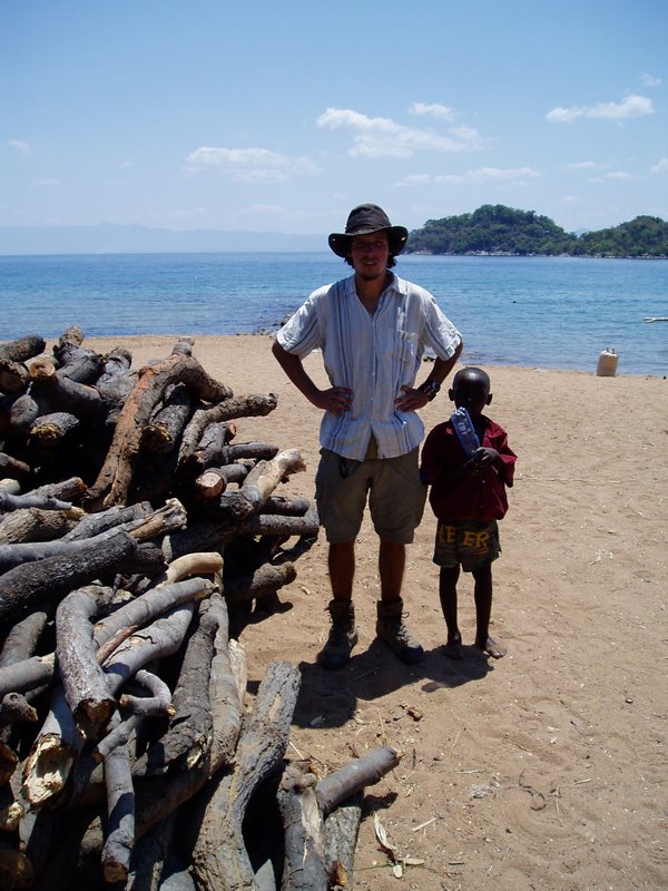 Me and a boy, behind Mozambique