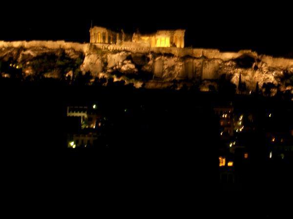 Acropolis from Hotel - Night