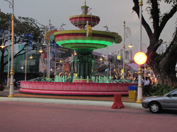 fountain at gateway to little India