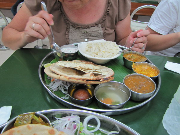 traditional Indian dinner (Thali) in little India, Singapore