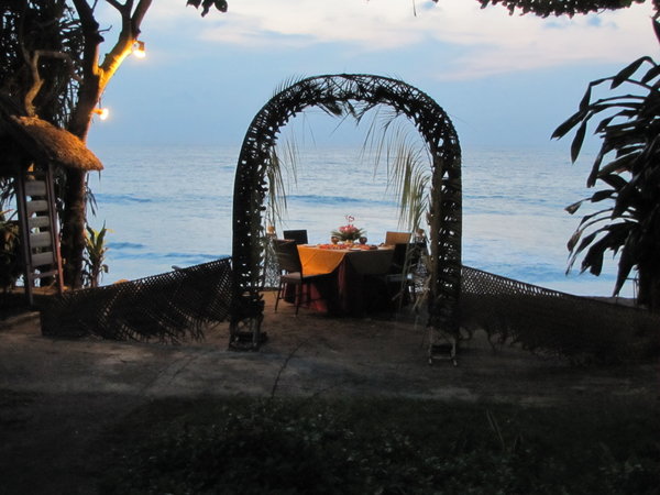 all set for a Valentine dinner on the beach