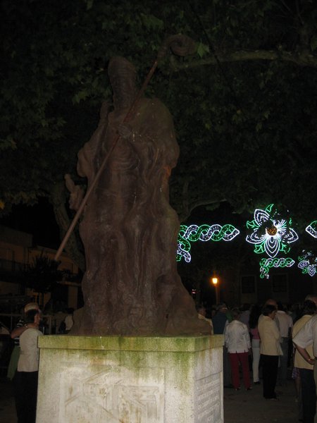 Statue in town square of Catoira
