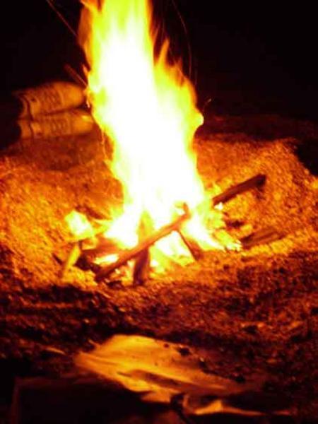 The fire on Slapton Sands