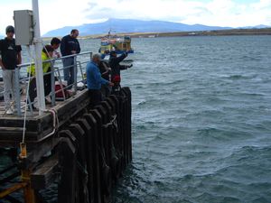 Pier fishing in Puerto Natales