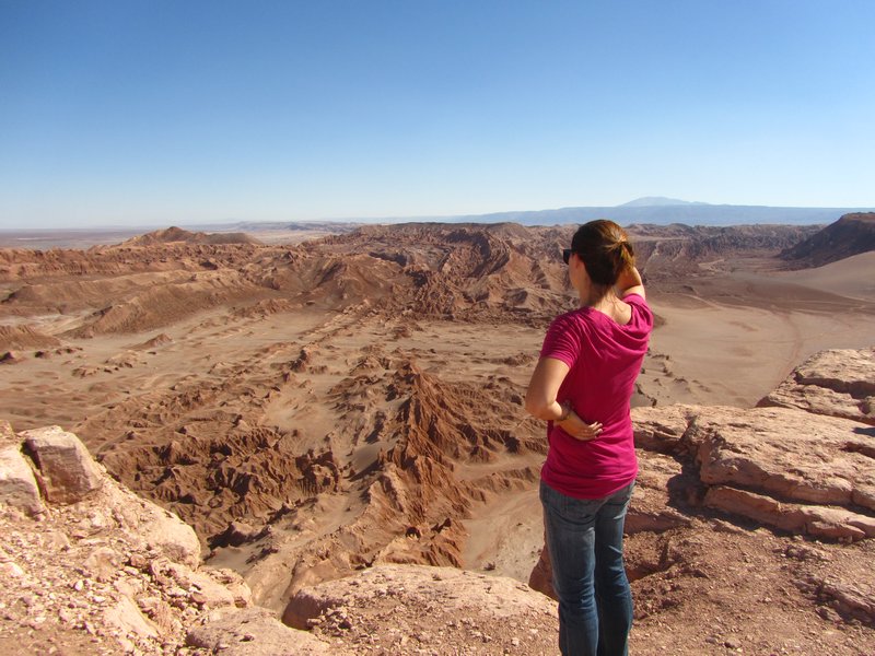 Sarah stares across the desert plain