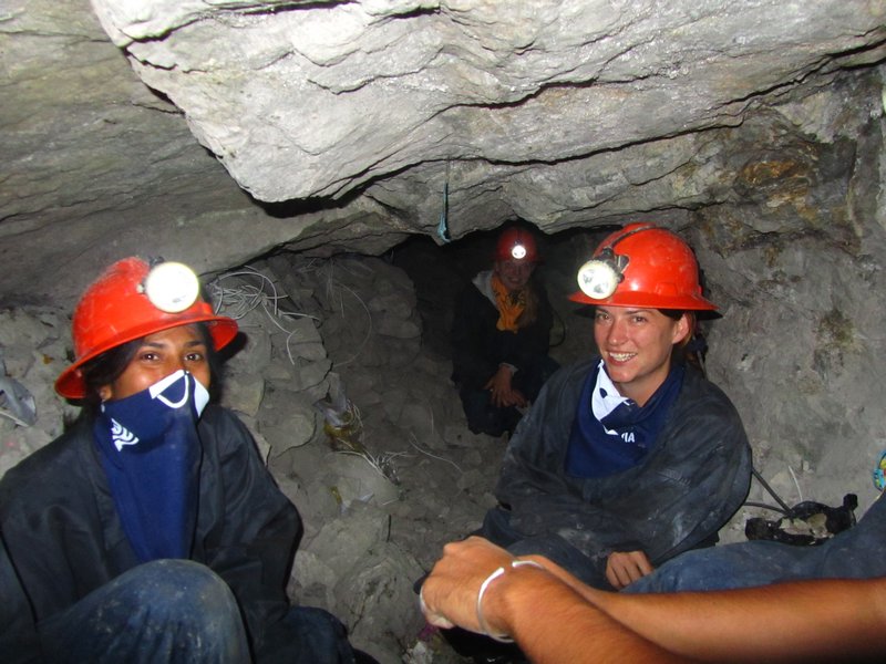 Crouching in the mine