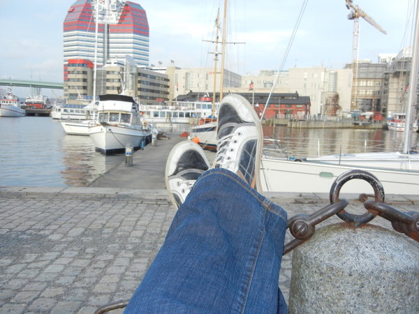 Relaxing down at the waterfront