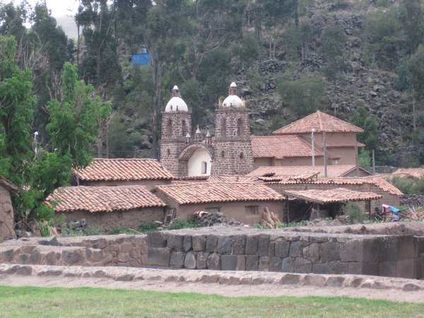 Colonial Church In An Incan Village