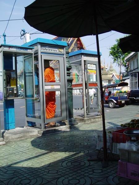 Monk in a phonebox