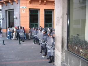 riot police in quito