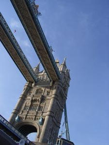 Looking up at the Tower Bridge