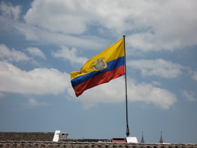 Ecuadorian Flag on Presidential Palace