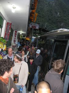 Queue for the bus to Macchu Picchu at 430am