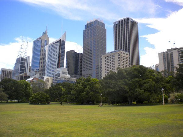 Looking downtown from the Royal Botanica Gardens