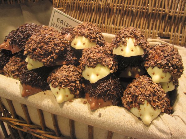 Cute hedgehog chocolates