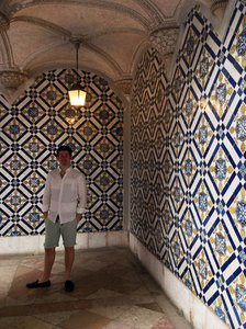 Chris in the national azulejo tile museum