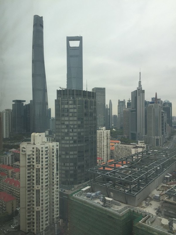 Shanghai Tower and Shanghai World Financial Center from the office