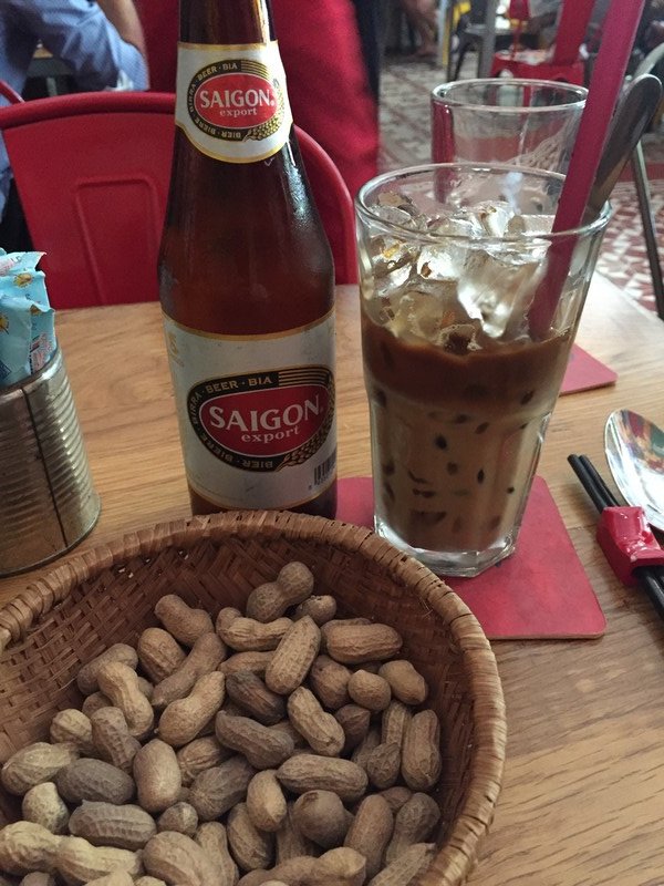 Saigon beer and Vietnamese iced coffee