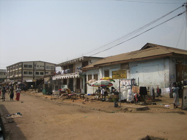 A road off the market in Accra