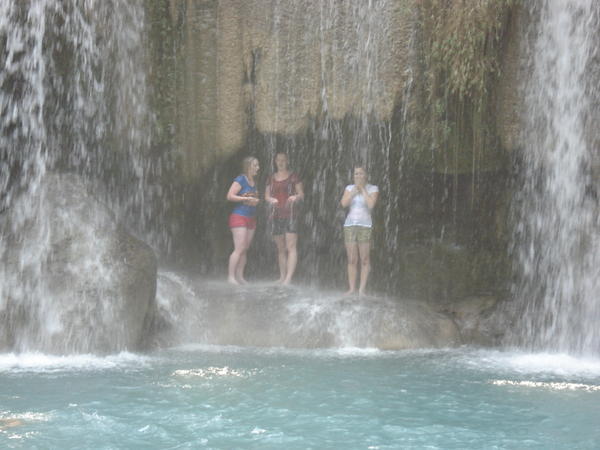 The girls in Erawan falls