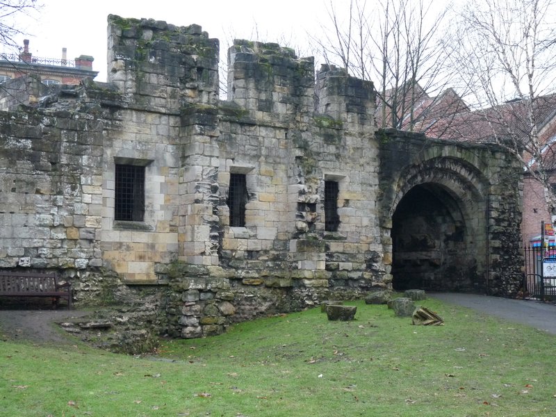 Old hospital built into the city wall
