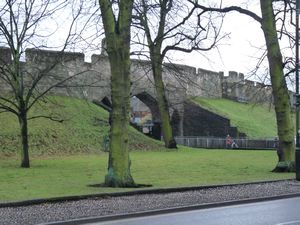 city wall in York
