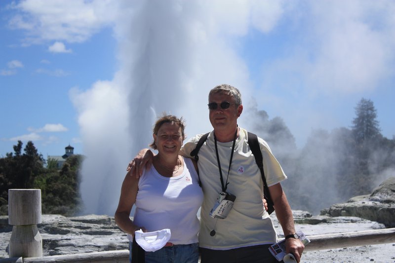 Mike Debbie and a geyser!