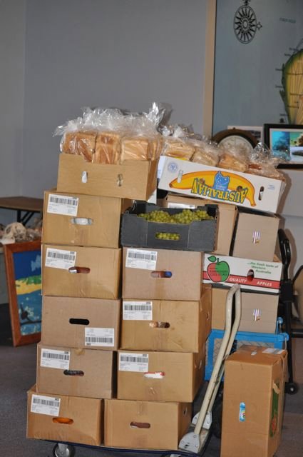 Food aid to the people of Carnarvon, further north, who have been trapped by the floods. On landing, our plane's seats were taken out to fly this up t