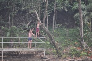 30. The boys discover a rope swing