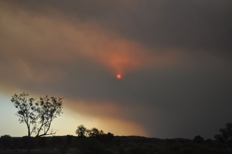 11. Smoke from the fires ravaging central Australia