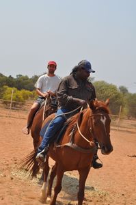 71. Paul tries his hand at bronco riding - albeit on a much more tame horse at the MacGregors
