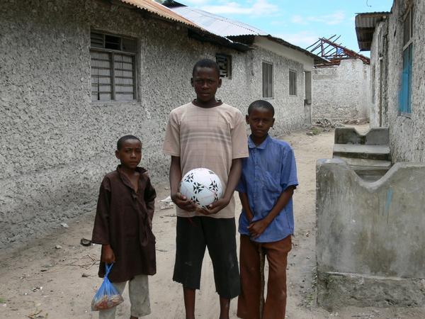The boys that showed us around - we bought them a soccer ball for the effort.