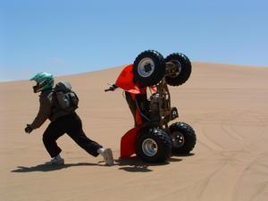 This is such a funny picture.  Our guide was showing off and tipped his bike!