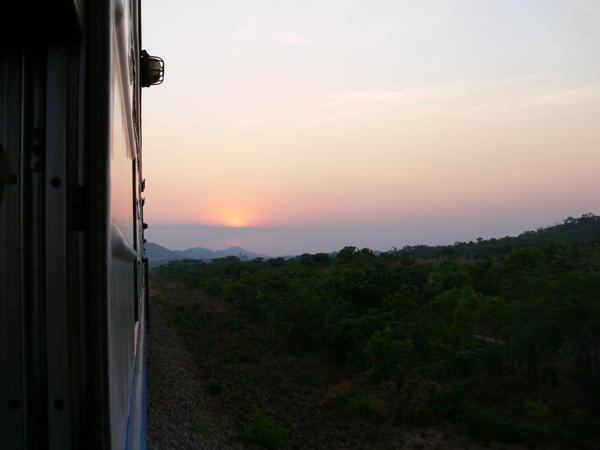 Sunset by train