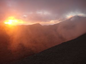 Sun Rise from a Volcanic Rim