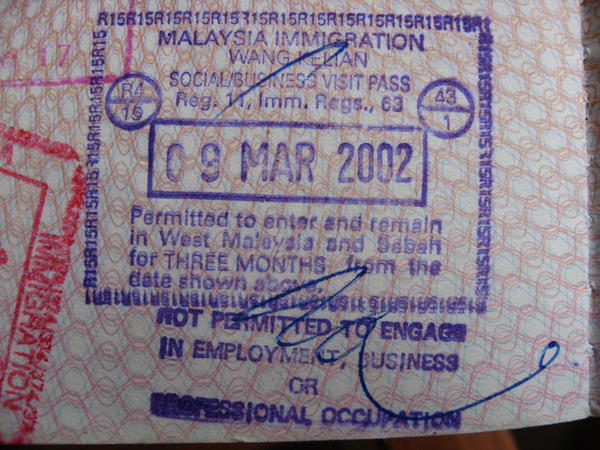 Malaysian Entry Stamp