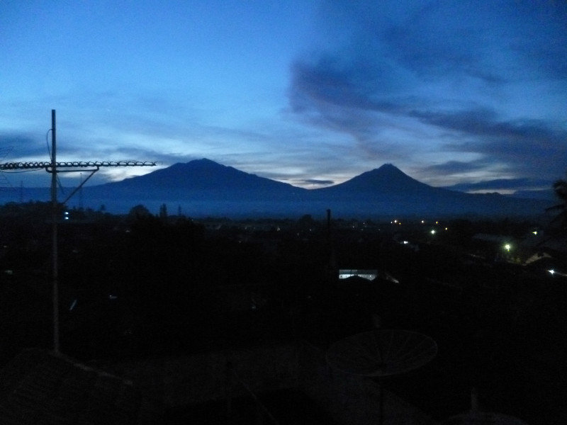 Mount Merbabu (left) and Mount Merapi (right)
