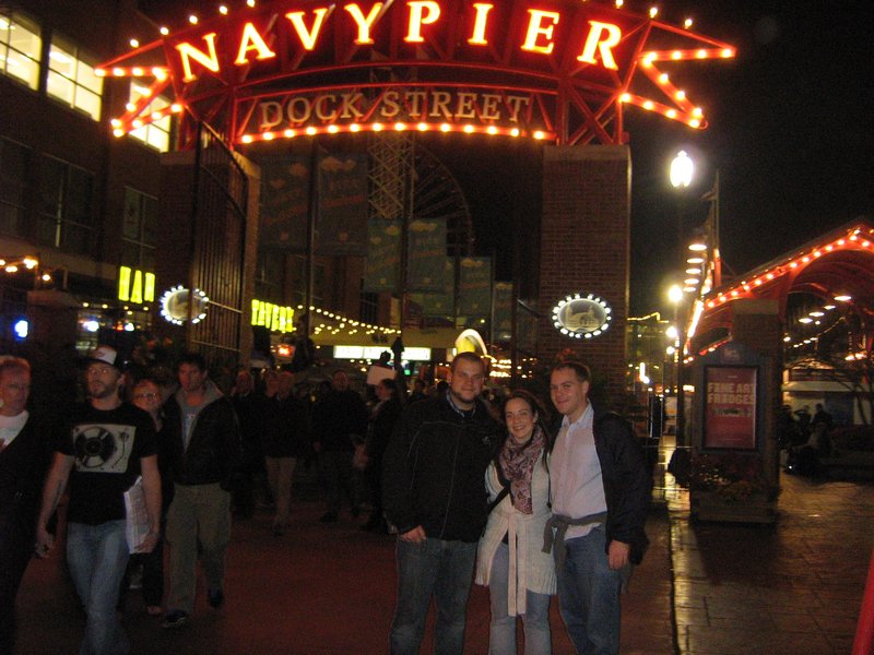 Navy pier at night (Me, Christian and Drew)