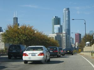 Driving into Chicago