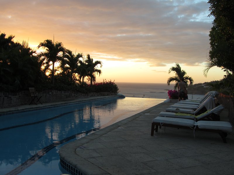 Sunset over the pool